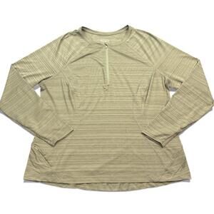 Athleta 1/4 Zip Long Sleeve Athletic T Shirt Top Womens Size 1X Green Running